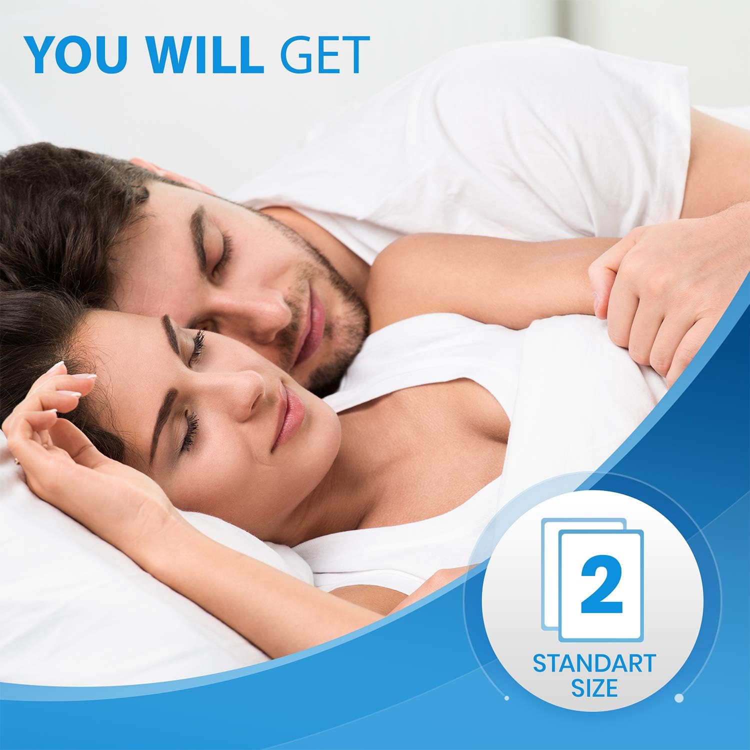 Everlasting Comfort Waterproof Pillow Protectors - Set of 2, Standard Size - Hypoallergenic Pillow Covers - Breathable Membrane: Home & Kitchen