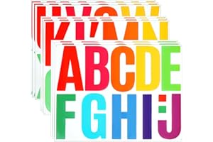 ZEYIYER 102PCS Large Letter Stickers, Vinyl Letters 4 Inch Large Alphabet Stickers Waterproof Stick on Colorful Sticker Letters for Poster Bulletin Board Mailbox House Address Signs Wall Decor