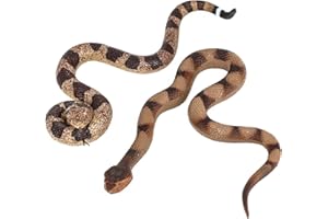 Lohoee 2Pcs Realistic Fake Snakes Toy Lifelike Rubber Rattlesnake Snake Scare Birds and Squirrels Tricky Model Snake Toys for Gift Party Favors or Halloween Decoration Props