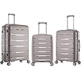 Rockland Pasadena Hardside Spinner Wheel Luggage, Silver, 19", 23", 27"