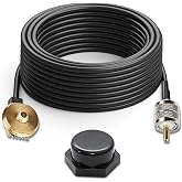 Anina 16ft Pure Copper Coax Cable NMO to PL259 Male, Low Loss RG58 Extension Coaxial Wire for Yaesu Vertex Kenwood CB Mobile Radio, NMO Rain Cap for VHF/UHF Antenna