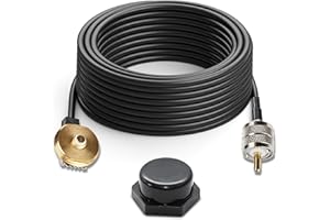 Anina 16 Feet Pure Copper Coax Cable NMO to PL259 Male, Low Loss RG58 Extension Coaxial Wire for Yaesu Vertex Kenwood Icom CB