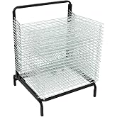 Creative Mark Stack N Dry Floor Art Drying Rack, Mobile Art Rack Stand on Wheels with 20 Coated Metal Spring-Loaded Shelves, for Watercolor, Prints, Paper and Canvas Storage