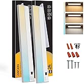Ansen 2Packs of Under Cabinet Lighting Hardwired, 24in 18W 1237LM Dimmable Led Light for Kitchen/Closet, CRI 92+, R9 90+, 3 C