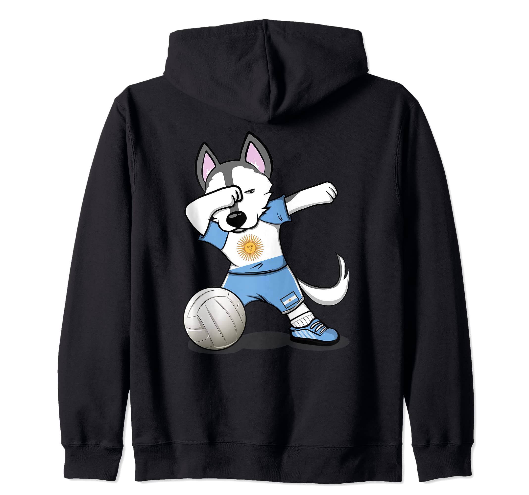 Dabbing Husky Argentina Volleyball Lovers Argentinian Flag Zip Hoodie