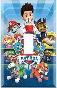 Single Toggle Wall Switch Cover Plate Décor Wallplate - Paw Patrol Ryder Marshall Chase Zuma Skye