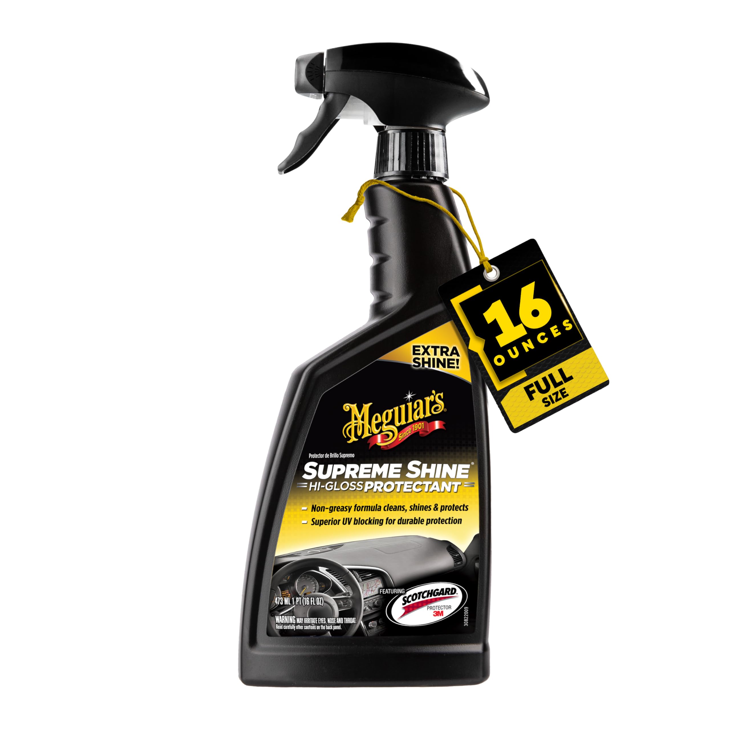 Photo 1 of Meguiar's G4016 Supreme Shine Protectant, 16 Oz, Car Interior Cleaner/Protectant for UV Rays Helps Prevent Fading, Cracking, and Aging, Spray Bottle for Spray-on Application and Easy Removal