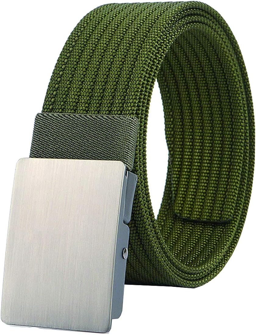 QAZSE Mens Nylon Woven Belt Removable Automatic Metal Buckle Golf