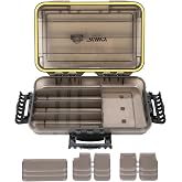 RUNCL Fishing Tackle Box, Waterproof Tray for Jigs Lures, Thicker Floating Tackle Utility Box with Adjustable Dividers, 3600/3700/Large 3700 Size