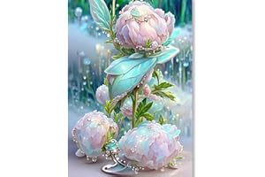 KICHANG Crystal Flower Diamond Painting Kits for Adults,5D Diamond Painting DIY Diamond Painting Kits Diamond Art,Round Full Drill Diamond Dots Diamond Art Kits Crafts for Wall Decor Gift -12x16inch