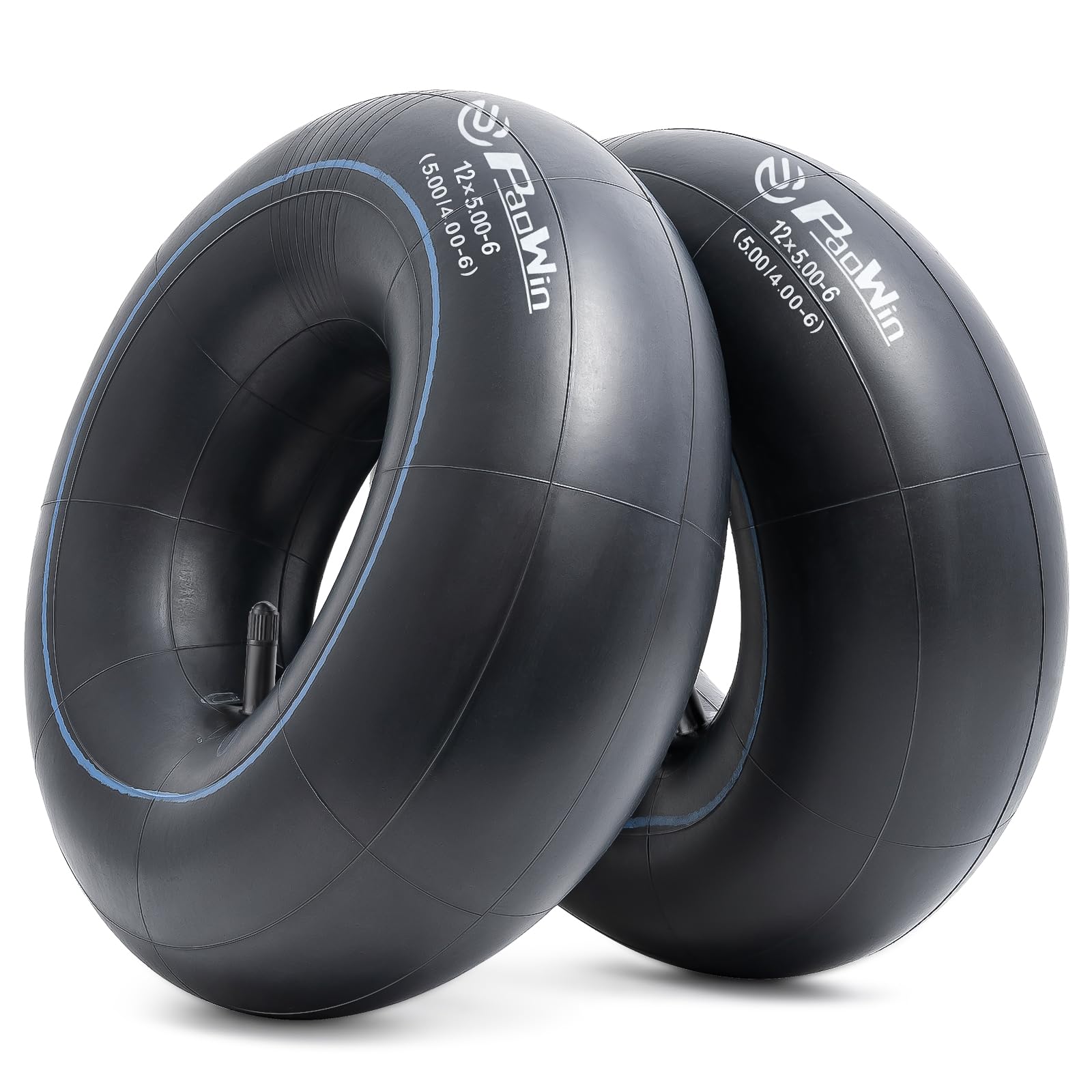 Photo 1 of PaoWin 2-PCS 12X5.00-6 Replacement Inner Tube with TR13 Straight Valve Stem Compatible with Wheelbarrows, Mowers, Hand Trucks and More 12X5.00-6 Tire Tubes