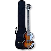 TARIO Violin Bass Guitar Sunburst Basswood Body Hard Maple Neck