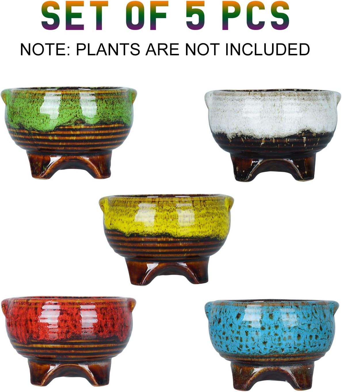 ARTKETTY Ceramic Succulent Plant Pots Small Cactus Pots - Image 3