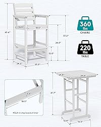 SERWALL Tall Adirondack Bar Chairs and Table 3