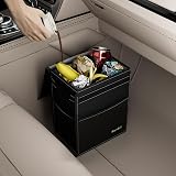 K KNODEL Car Bin With Lid Foldable Waterproof Tidy Car Organizer Medium Black view 6
