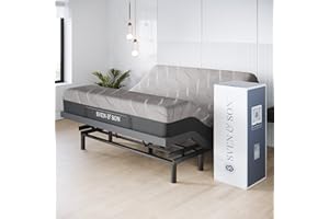 Sven & Son Harmony Adjustable Bed Base, Head and Foot Lift, Massage, Under-Bed Lights, USB, Gel Memory, Zero Gravity Smart Frame - King + 14 inch Hybrid Spring Matt (Medium Soft)