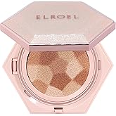 ELROEL Blending Cushion 4-in-1 Korean Cushion Foundation with Italian Caviar, Collagen & Hyaluronic Acid - 12HR Long Lasting, Hydrating & Age-Defying Makeup Concealer 0.44 oz (#23 Natural Beige)