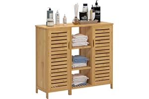 SDHYL Bathroom Cabinets,Bathroom Storage Floor Standing Cabinet with Shutter Door,Storage Cabinet for Kitchen,Living Room,Bathroom,Bamboo Storage Cabinet with Doors Bathroom Storage Cabinet,Large