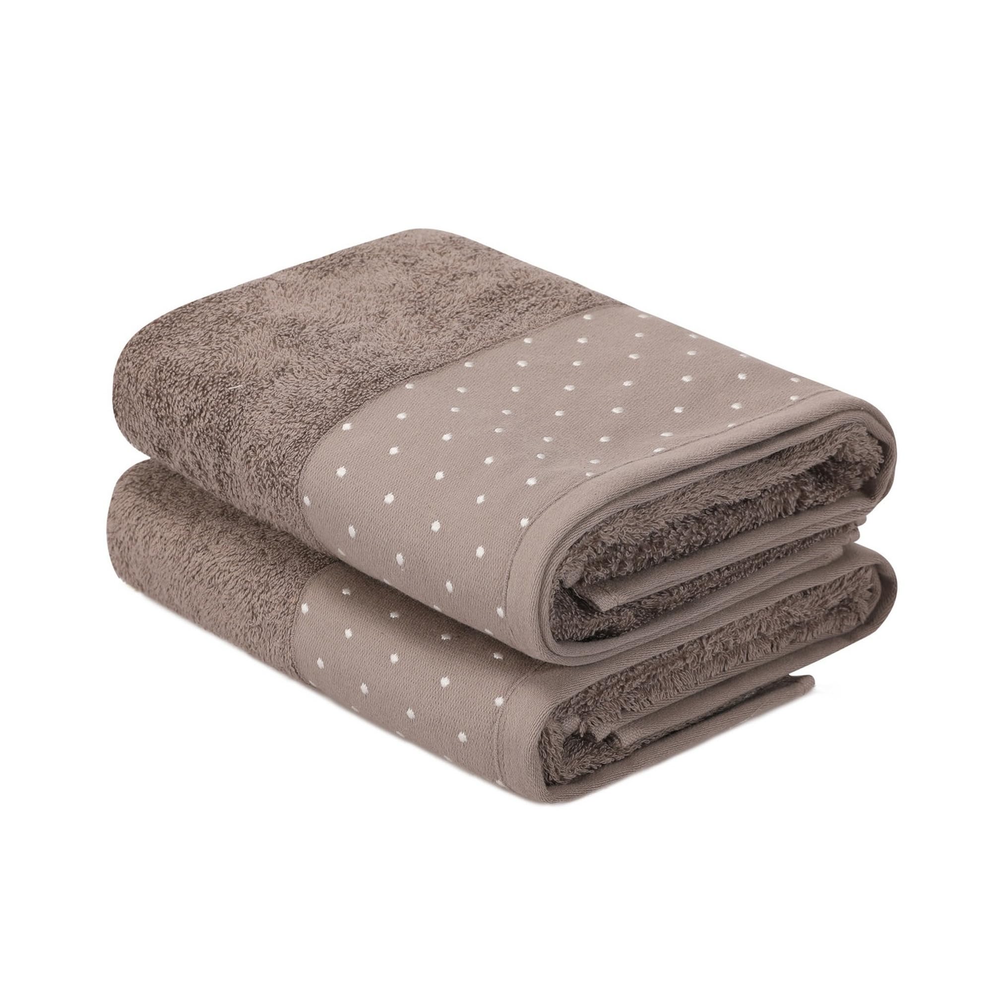 WELL HOME MOBILIARIO & DECORACIÓN Hand Towel Set (2 Piece) Brown and White