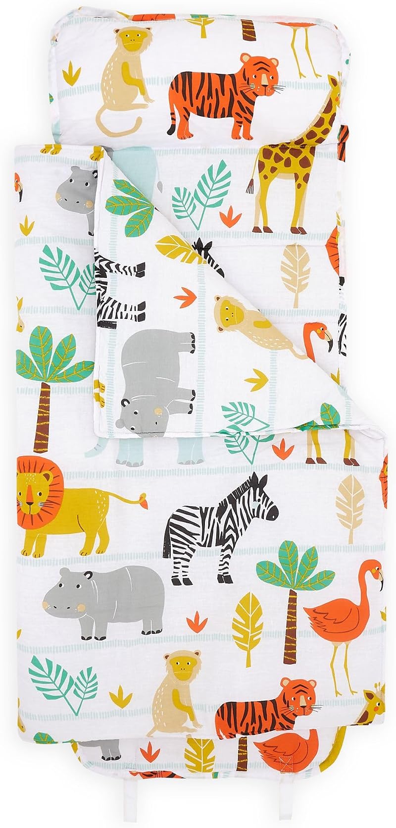 Bloomsbury Mill Safari Nap Mat for Toddlers - Blanket, Pillow & Carry Loop