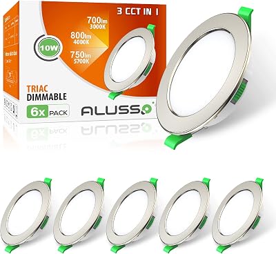 ALUSSO 10W Ultra Slim LED Recessed Downlights 6 Pack 230V 3000-6500K