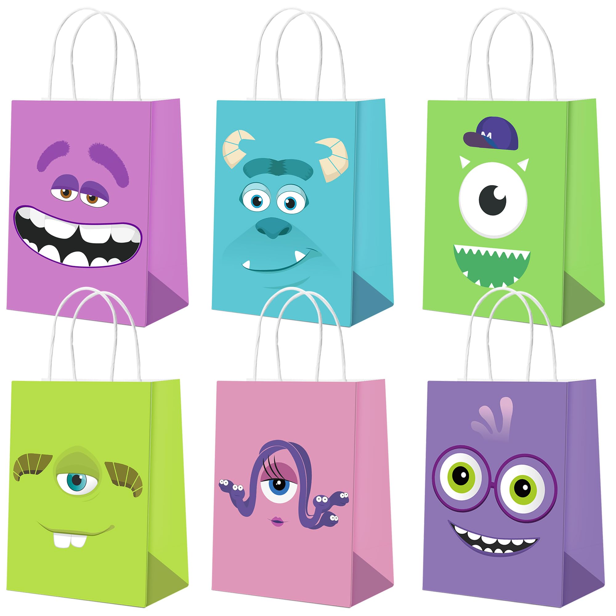 Photo 1 of 24Pcs Monster Inc Cartoon Party Gift Bags, Monster Party Supplies Snacks Tote bags Party Favors for Monster Theme Party Birthday Party Decorat