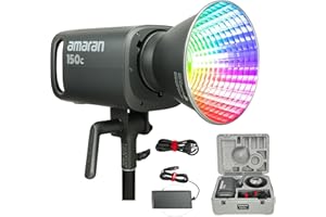 Aputure Amaran 150c COB Video Light,RGBWW 150W,2,500K to 7,500K CCT with G/M Adjustment,15,610 lux @ 1m with Hyper Reflector,APP Control