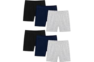 6 Pack Girls Biker Shorts Under Dress Dance Cartwheel Shorts for Toddler Kids Multicolor Athletic Running Bottoms