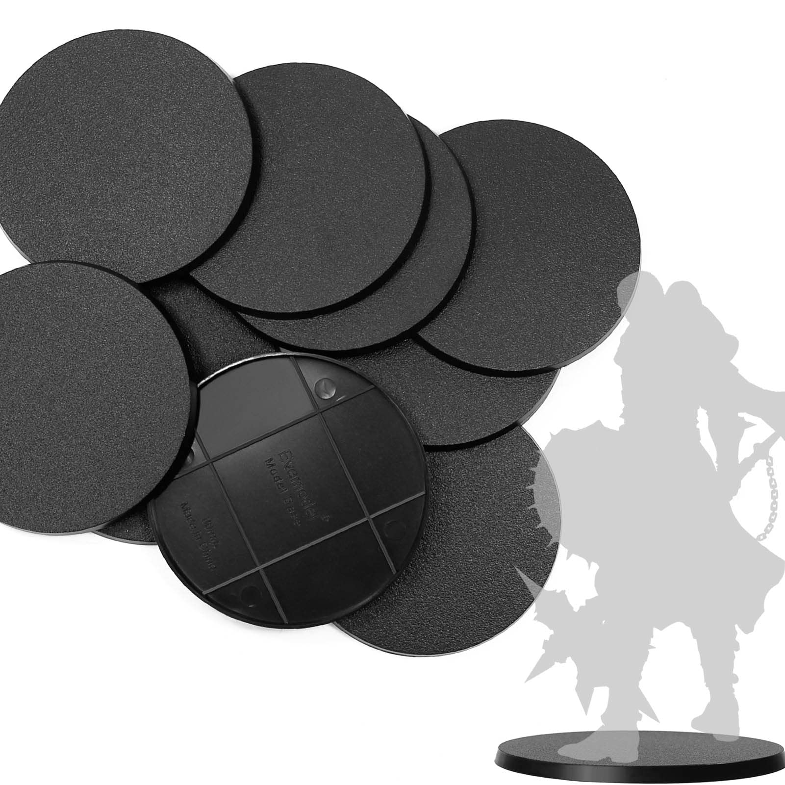 Evemodel 10Pcs 80mm ABS Round Base Plastic Bases for Figures or Miniatures for War Games Table Decoration (10pcs 80mm)