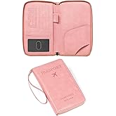 LEEXTON Leather RFID Blocking Passport Holder Travel Wallet, Passport Cover/Travel Wallet for Women/Men with