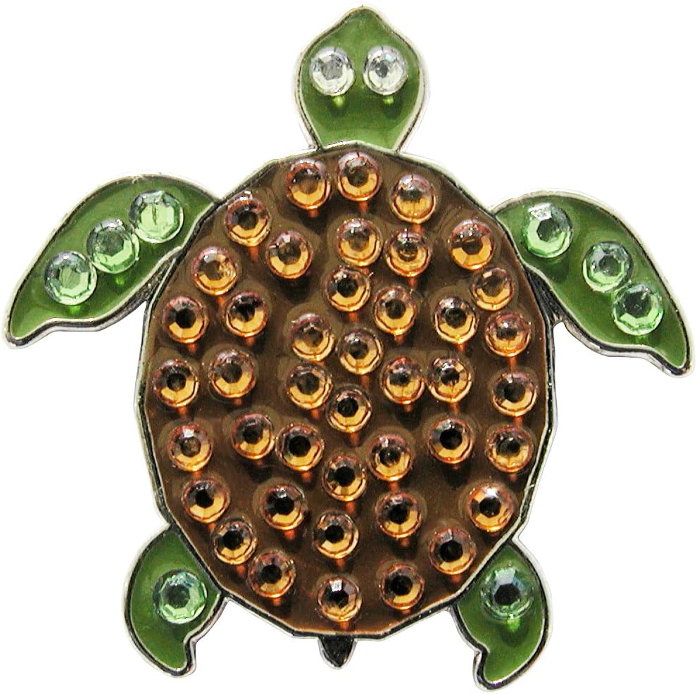 Golf Turtle Swarovski Crystal Ball Marker with Hat Clip