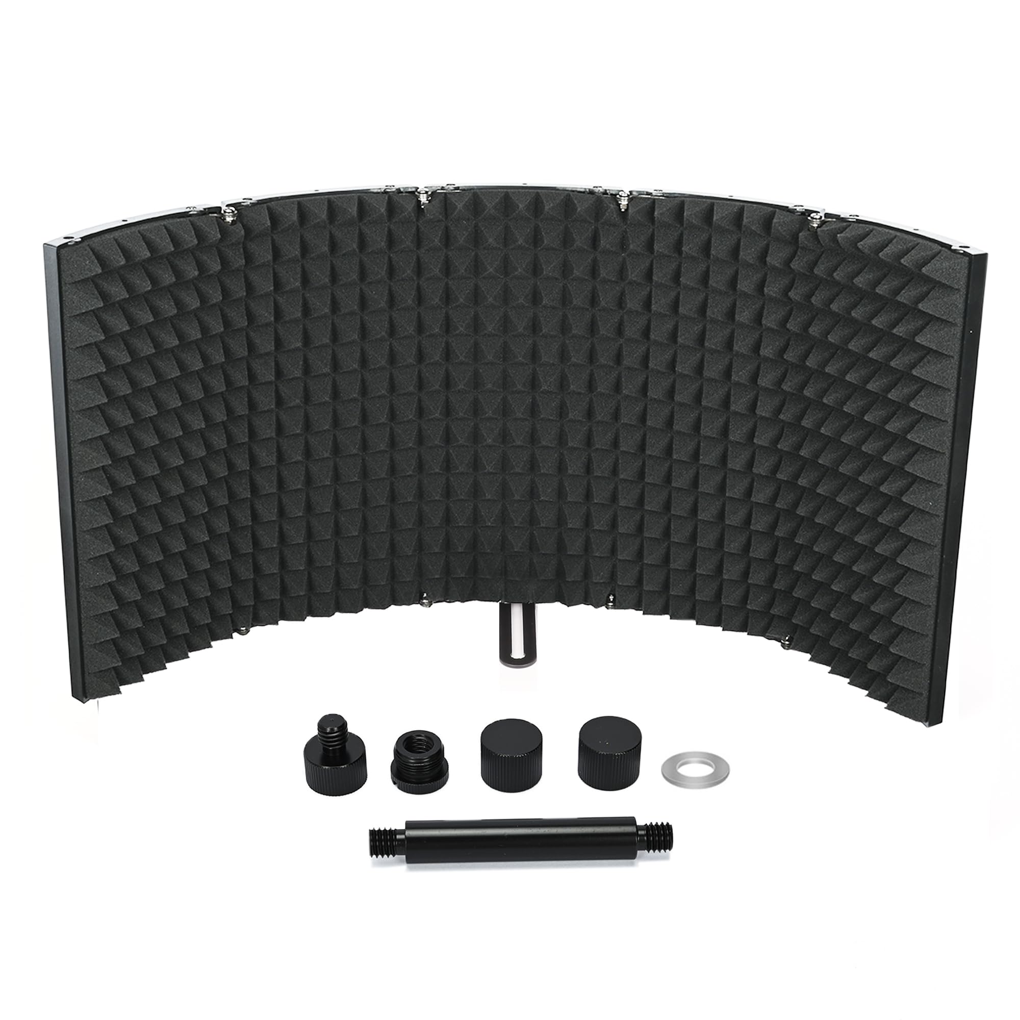 aleawol Microphone Isolation Shield, 5 Panel Microphone Acoustic Shield, 180° Adjustable Mic Isolation Shield, Microphone Sound Shield for Any Condenser Microphone Recording Studio Equipment