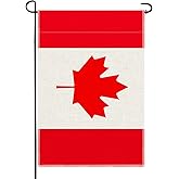12 x 18 Inches Canada Garden Flag for Yard Lawn Outdoor Decor, Classic Red Maple Leaf Design Double-Sided Burlap Yard Banner for Canada Day, July 1st, Patriotic Holiday, Front Porch Outside Decoration