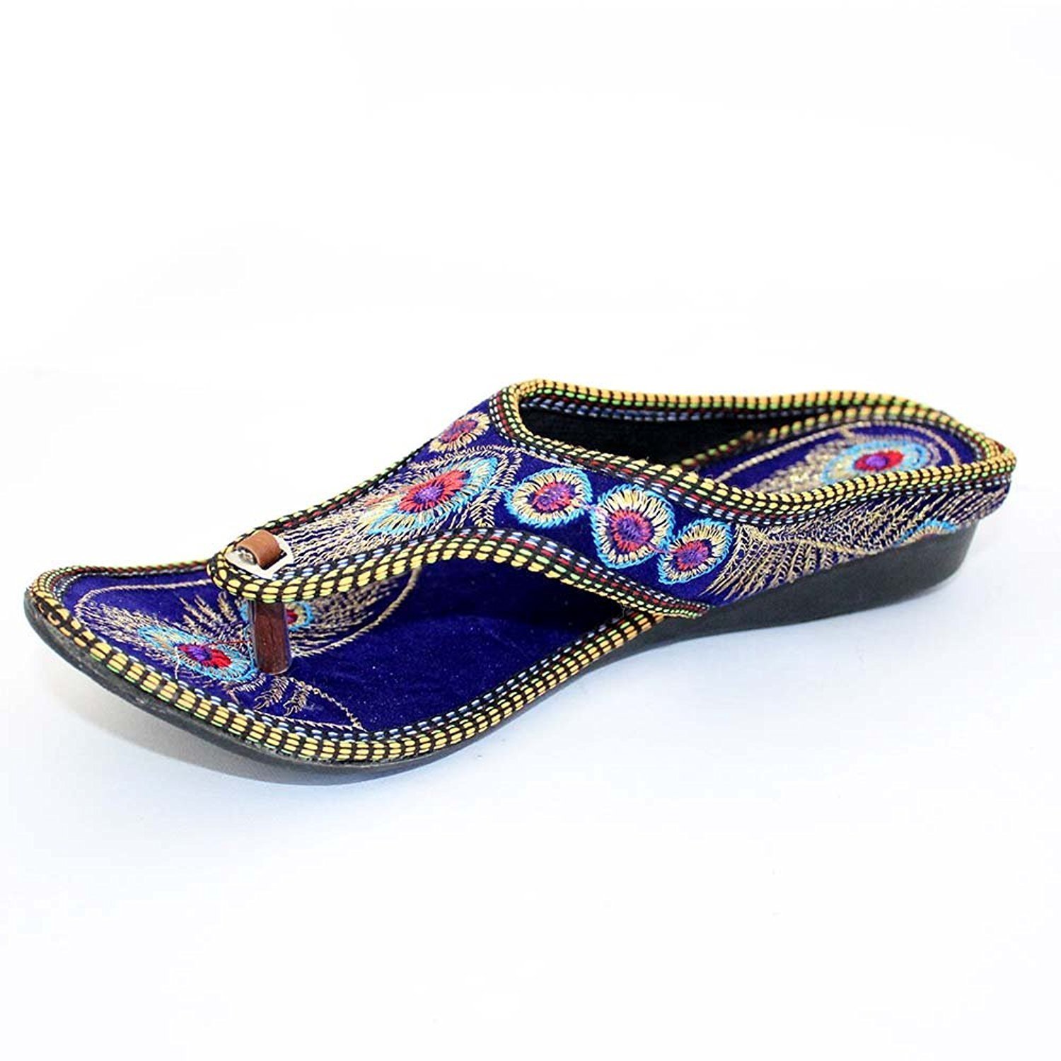 ar women girls partiwear hand embroidery round jaipuri sandal chappal 603