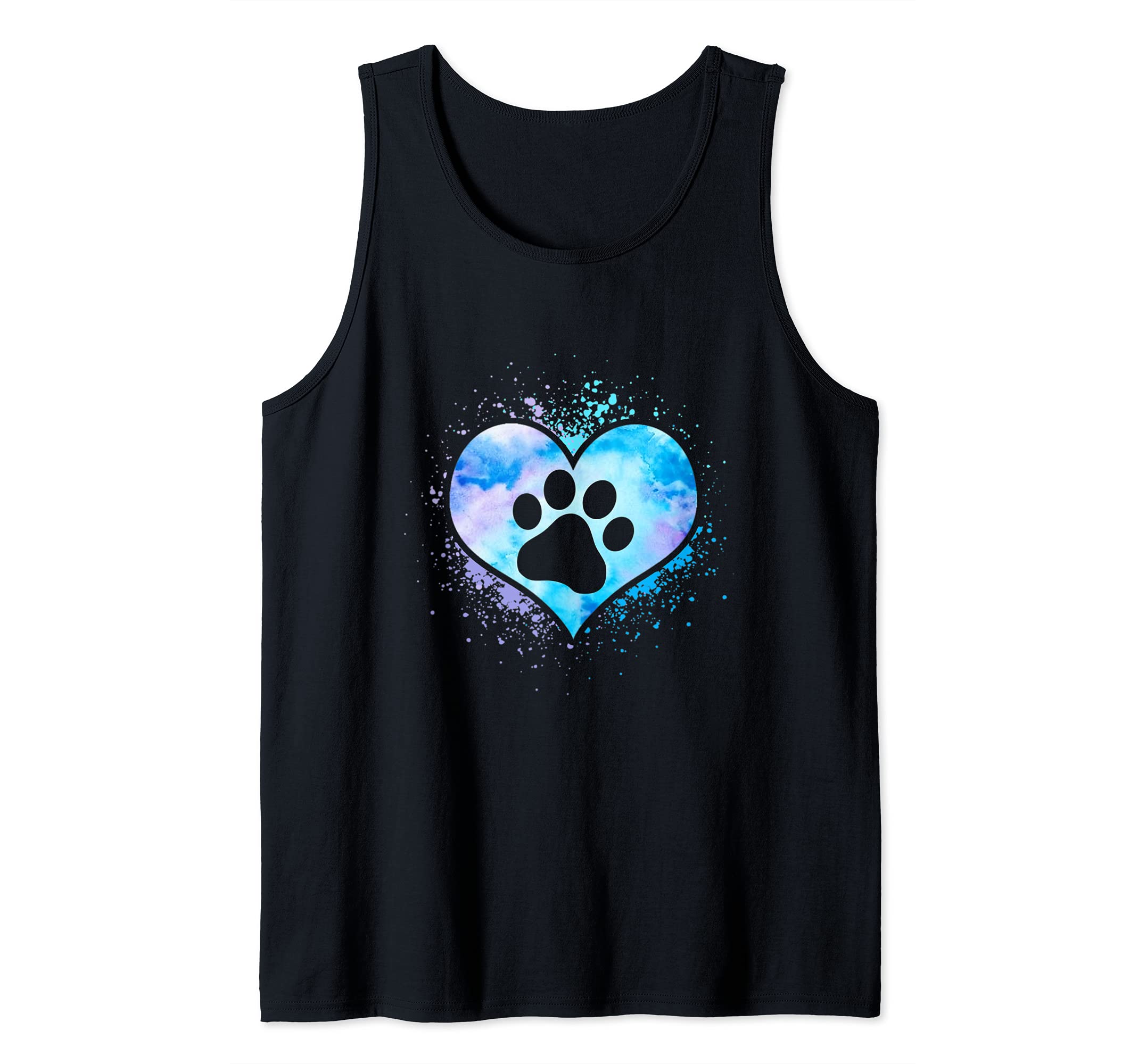 dog paw in heart dog lover pet dog dog owner Tank Top