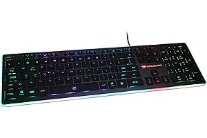Cougar Vantar Gaming Keyboard - Extremely Flat Scissor Switches - 8 Colours - Plug & Play - Win-Lock - Media Buttons - CH Lay