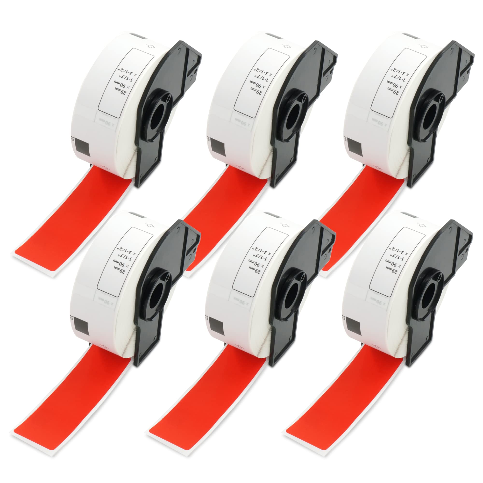 BETCKEY - 2400 Red Labels Replacement for Brother DK-11201, 29mm x 90mm Standard Address Labels Compatible with Brother QL Label Printers