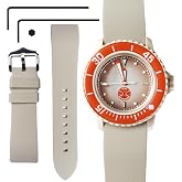 Ocdin 22 MM Watch Strap Replacement for Blancpain X Swatch with Hex Spanner Quick Release Silicone Watch Band Compatible with Bioceramic SCUBA Fifty Fathoms