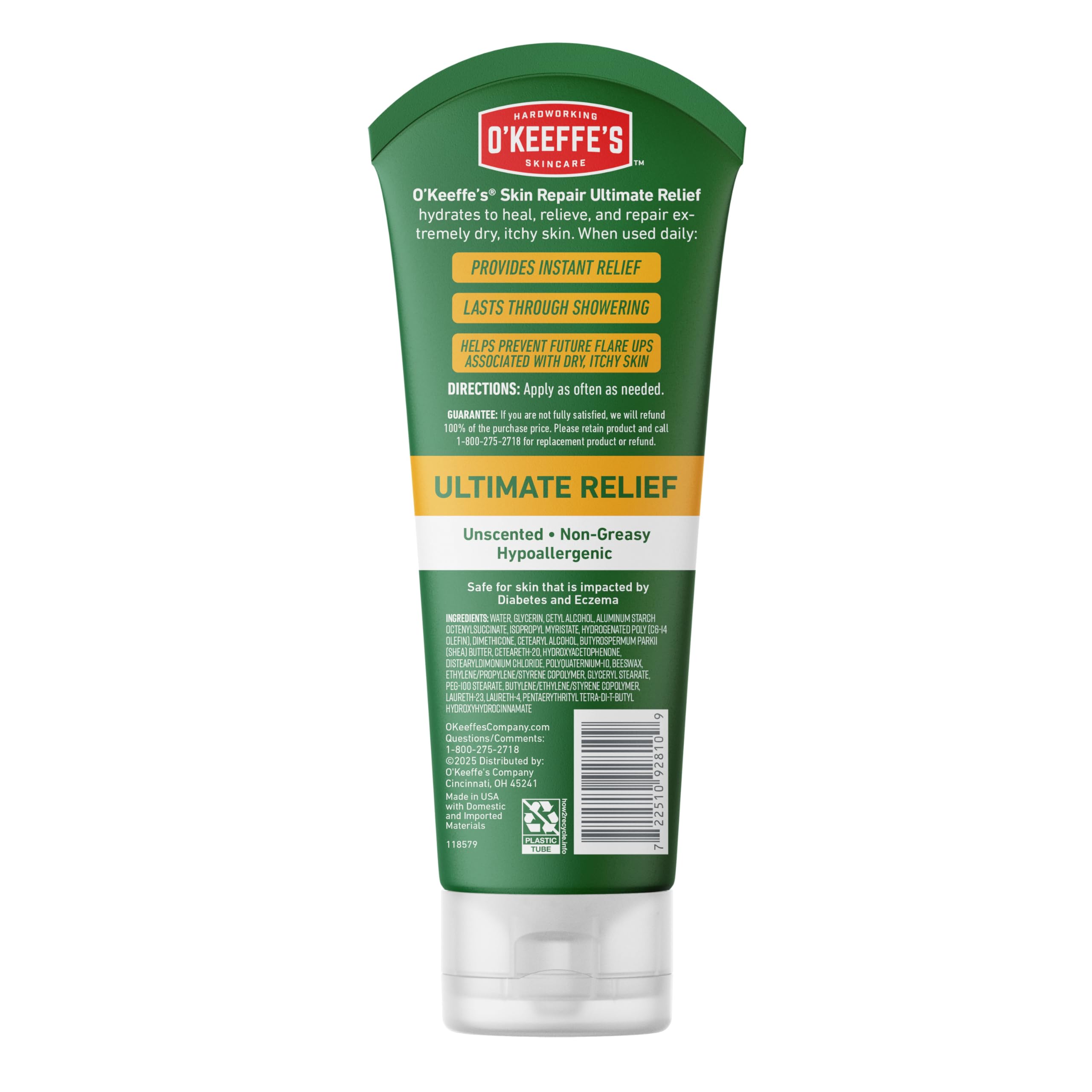 O’Keeffe’s Skin Repair Ultimate Relief Body Cream, 7oz Tube (Pack of 1) – for The Most Severe Dry Skin