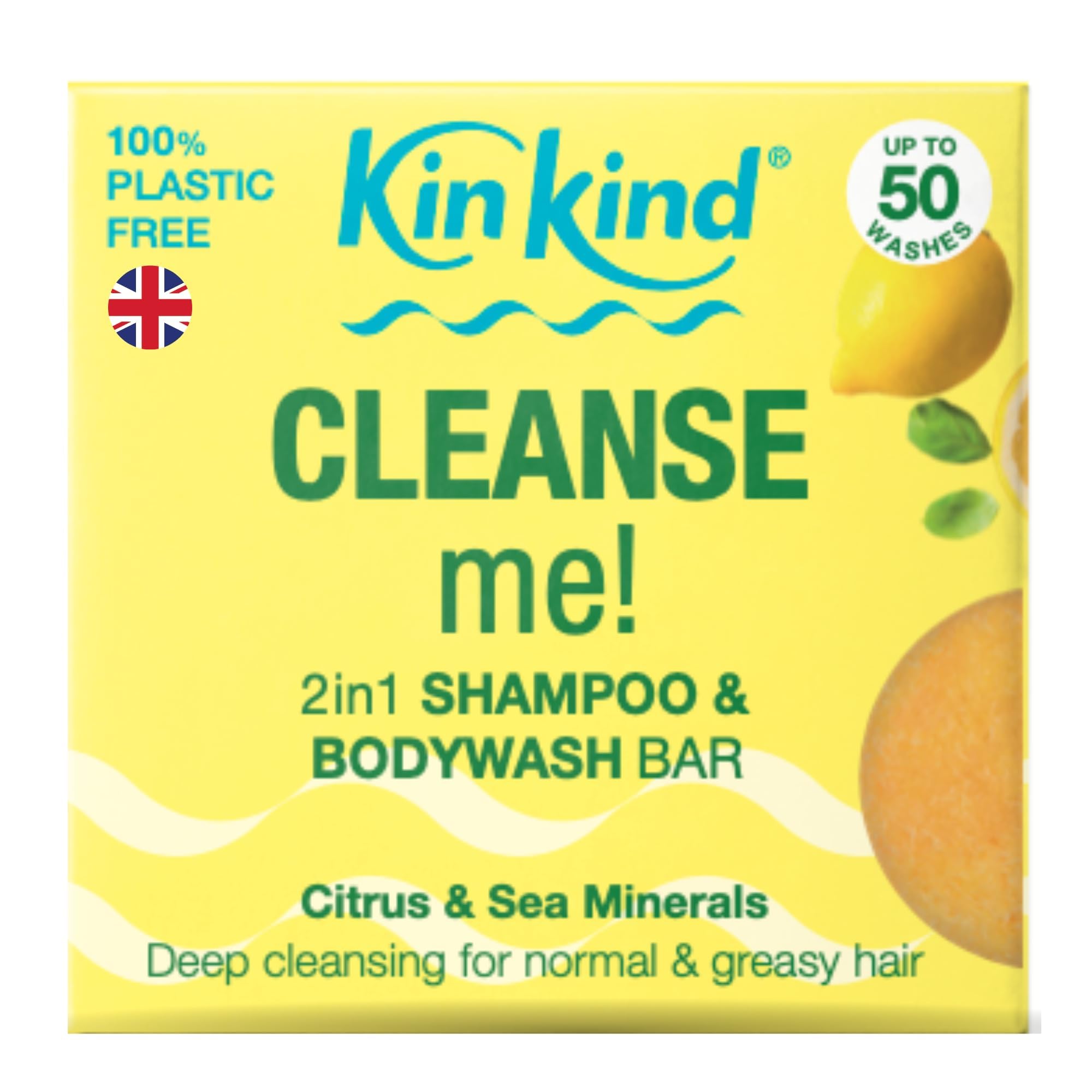KinKind Shampoo Bar - CLEANSE Me! 2 in 1 Solid Shampoo & BodyWash for Normal to Greasy Hair | Natural, Travel-Friendly | Up to 50 Washes - Vegan & Cruelty Free โ image 1
