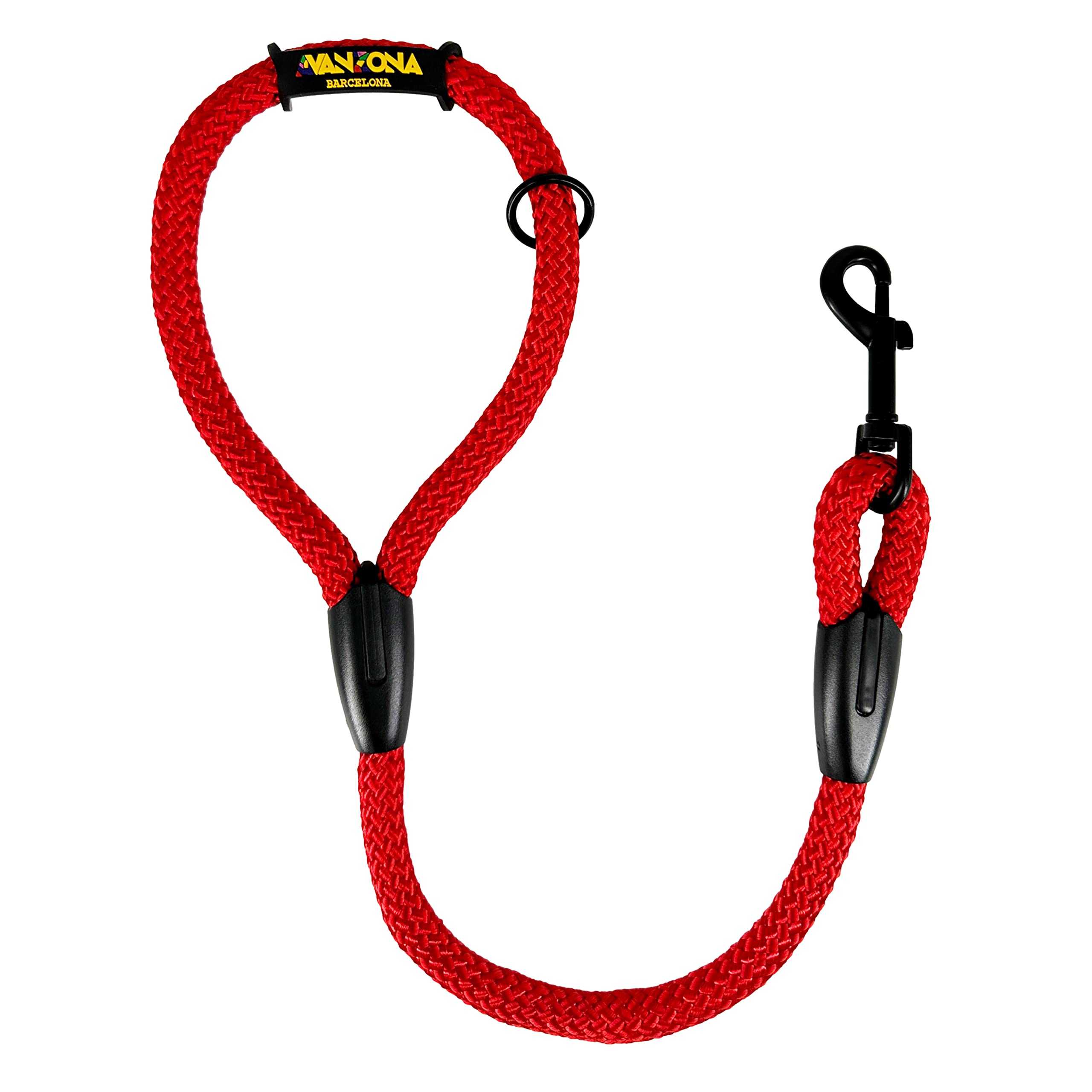 Anti Pull and Short Rope Lead for Small Medium and Large Dogs. Made in Spain. 60cm. Red