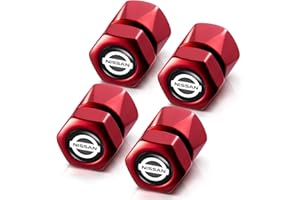 Ecqizer Metal Auto Tire Valve Cap Compatible with Nissan Altima Rogue Armada Maxima Murano Pathfinder2023 Valve Cap Trim Accessories 4pcs red