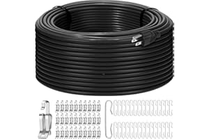 Retisee 200 ft Roof Snow Deicing Cable Kit 5 Watts Per Foot Deicing Heating Cable Plug in Heat Tape for Roof and Gutters with Mounting Buckle, 110V