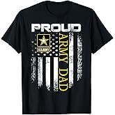 Vintage Proud Army Dad with American Flag Gift T-Shirt