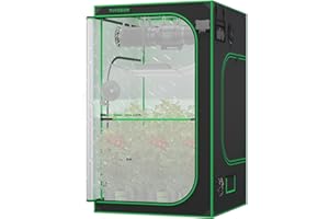 VIVOSUN P448 48"×48"×80" PRO Grow Tent, with Thick 1 inch Poles, Strengthened High Reflective Mylar Oxford Fabric, Extra Hanging Bars & High CFM Kit for Hydroponics Indoor Plant for AeroLight A200SE×2