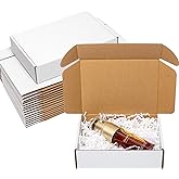 Wowxyz Shipping Boxes 7x5x2" 25 Pack - White Corrugated Cardboard Box Mailers for Small Business, Literature Mailer Box Packaging Supplies