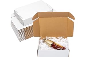 Wowxyz Shipping Boxes 7x5x2" 25 Pack - White Corrugated Cardboard Box Mailers for Small Business, Literature Mailer Box Packaging Supplies