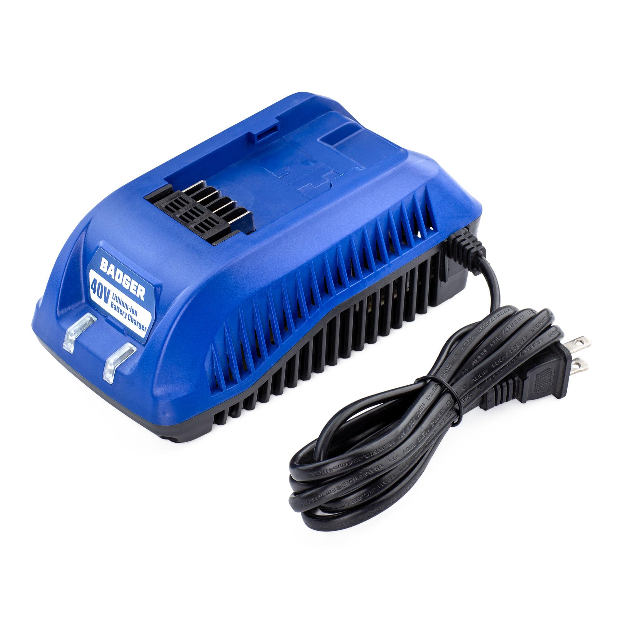 Wild Badger Power WB40V2.1AC 40 Volt 2.1A Standard Charger, Blue – Fast & Efficient Charging for 40V Lithium-Ion Batteries, Compatible with String Trimmers, Leaf Blowers, Lawn Mowers & More
