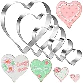 5-Piece Stainless Steel Heart Cookie Cutters Set - Valentine's Day, Birthday, Wedding Baking Tools (1.38" to 4.57") - Dishwasher Safe Fondant & Biscuit Molds