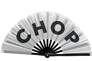 Expression Tees Large Concert Folding Hand Fan - Foldable Handheld Clack Fans, Perfect for Festivals, Raves, EDM, Vogue - Abanicos de Mano para Fiesta (Chop)